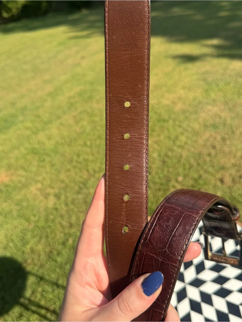 W. Kleinberg Neiman Marcus Matte Alligator Belt Brown 42